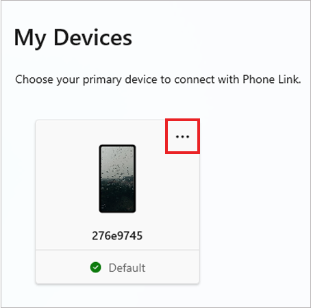 Select three dots given above the device name